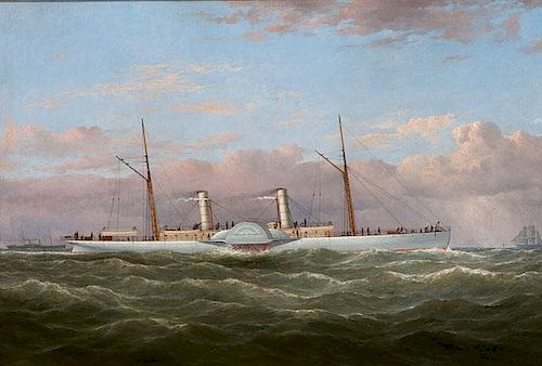 The Confederate Blockade Runner CSS Colonel Lamb at Sea, 1864, by Samuel Walters 