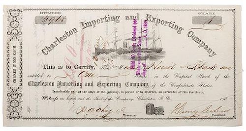 Charleston Importing and Exporting Company, Confederate Blockade Runner Bond 
