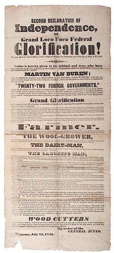 Anti-Van Buren 1840 Campaign Broadside 