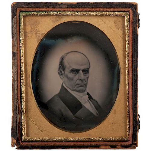 Southworth & Hawes Campaign Daguerreotype of Daniel Webster, Mat Stamped Higgins 