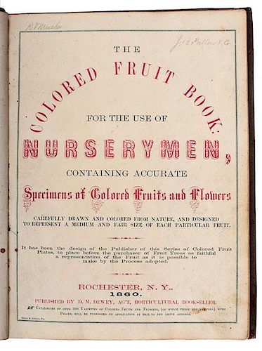 The Colored Fruit Book: For the Use of Nurserymen, Published by Dewey, 1860 