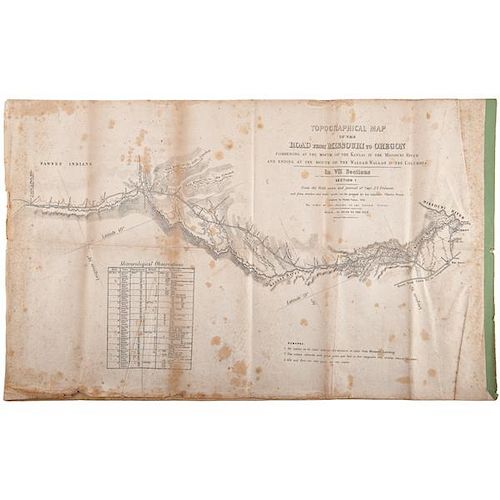Topographical Map of the Road from Missouri to Oregon, 1846 