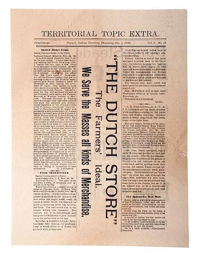 Territorial Topic Extra, Rare Purcell, Chickasaw Nation Broadside, 1890 