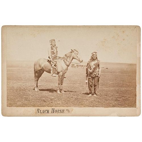 D.F. Barry Cabinet Card of Two Arikara Men, Black Horse & Son of the Star 
