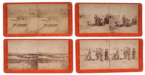 S.J. Morrow, Great Northwest Series Stereoviews, Incl. American Indians at Ft. Berthold, Plus, Group of 8 