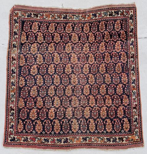 Antique Afshar Rug: 3'5" x 3'7" (104 x 109 cm)