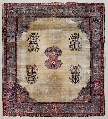 Antique Sultanabad Rug: 8'10" x 9'11" (269 x 302 cm)