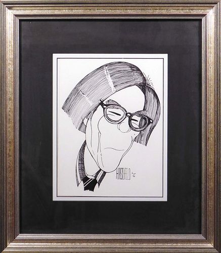 Style of Al Hirschfeld: Portrait of Andy Warhol