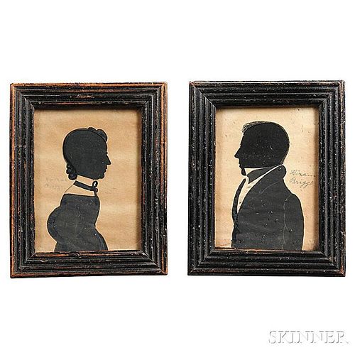 Pair of Hollow-cut Silhouette Portraits