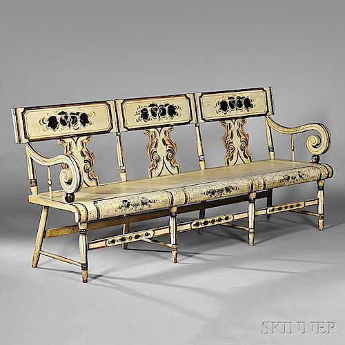 Yellow Paint-decorated Settee
