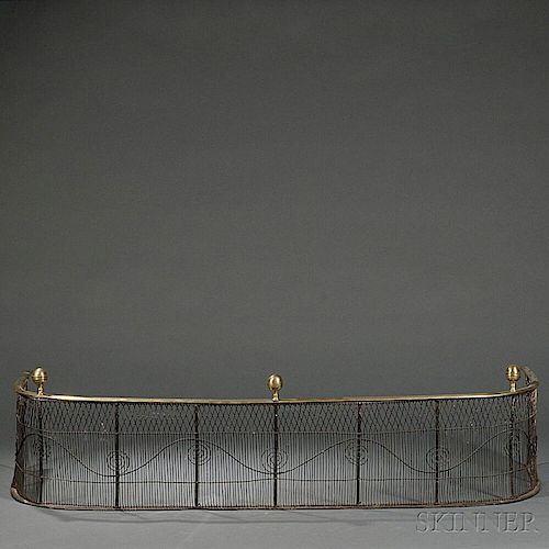 Brass and Iron Wirework Ball-top Fire Fender