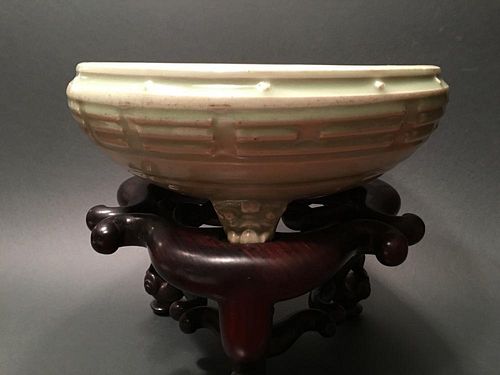 ANTIQUE Chinese LongQuan Footed Bowl/Censer, Yuan-Ming Period(1279-1644)