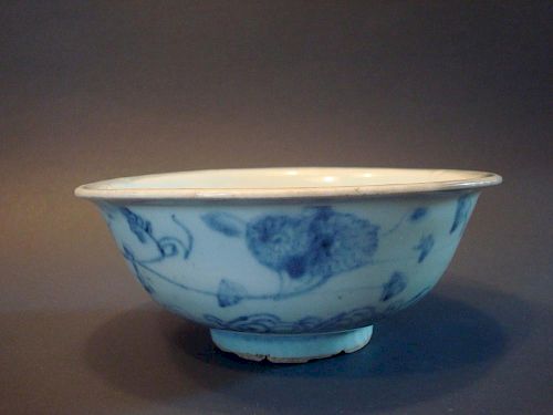 ANTIQUE Chinese Blue and White Bowl, Ming