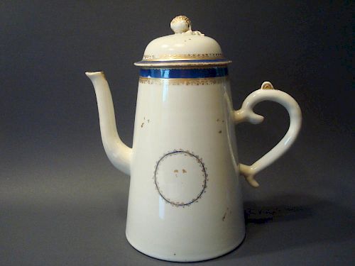 ANTIQUE Chinese Large light tower teapot, 18th C. 9 1/2" high