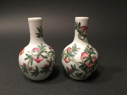 BEST Chinese Pair miniture Vases, Tongzhi mark.