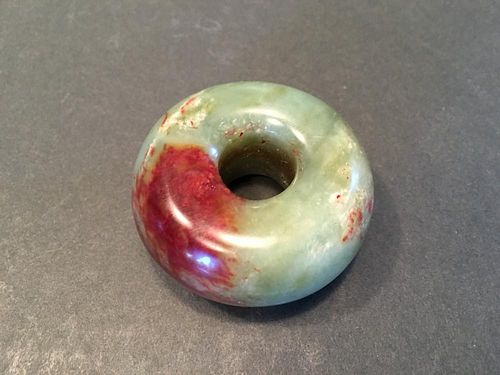 ANTIQUE Large Chinese Soapstone/jade Ring, 2" diameter, 1" thick