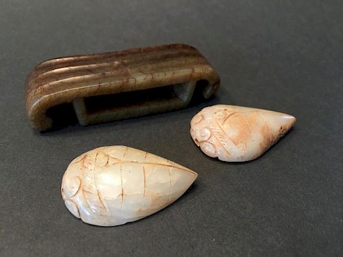 ANCIENT Chinese Jade Crickets and Jade Rest