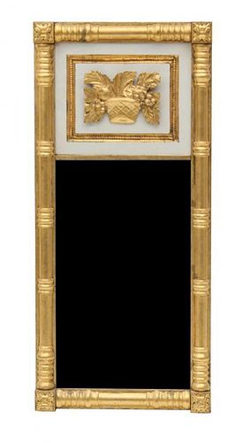 An American Giltwood Mirror Height 33 1/2 x width 15 inches