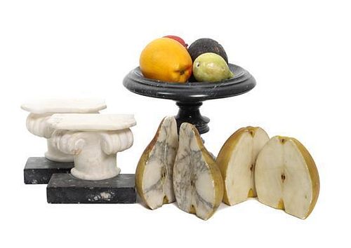 A Collection of Marble items Height 7 1/2 x diameter 8 inches (tallest)
