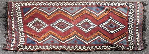 A Caucasian Kilim Wool Rug 9 feet 4 inches x 4 feet 7 inches