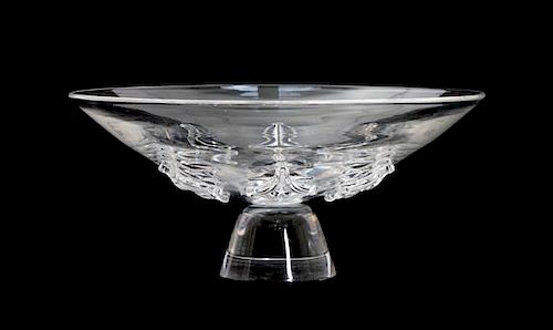 Steuben Glass Footed Center Bowl Diameter 10 inches