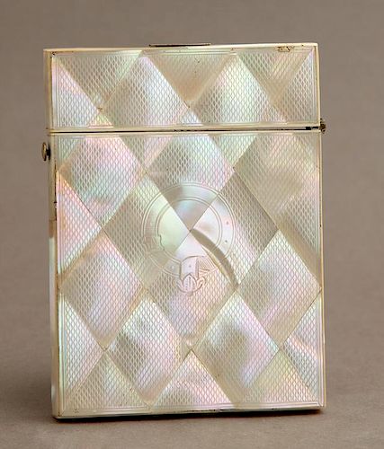 English Mother-of-Pearl Calling Card Case, late 19