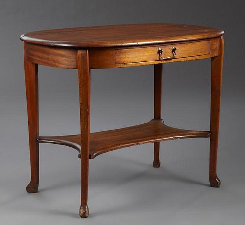 English Queen Anne Carved Mahogany and Beech Writi