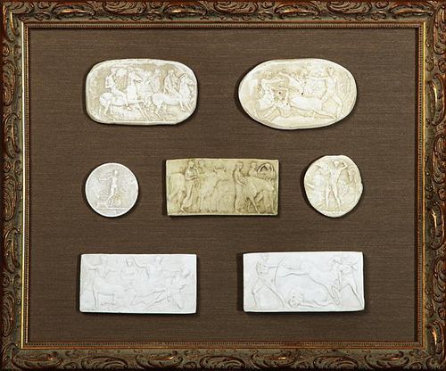 Group of Seven Grand Tour Plaster Intaglios, late