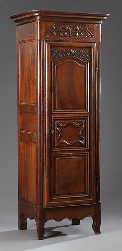 French Restoration Carved Walnut Bonnetiere, early