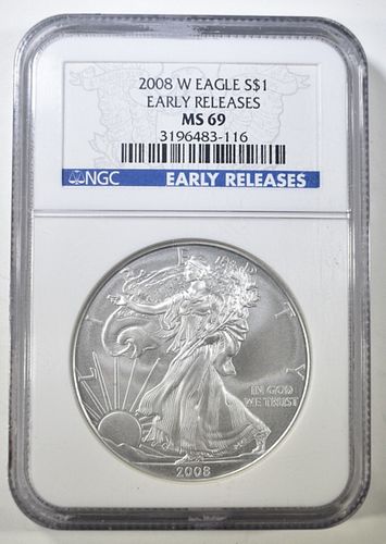 2008-W AMERICAN SILVER EAGLE  NGC MS-69