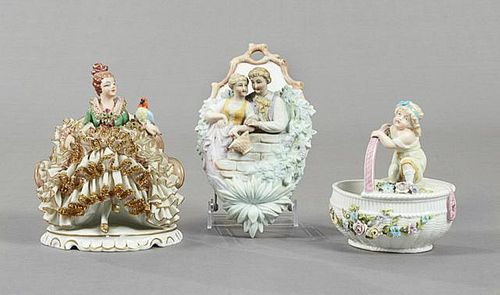 Three Pieces of German China, consisting of a Dres