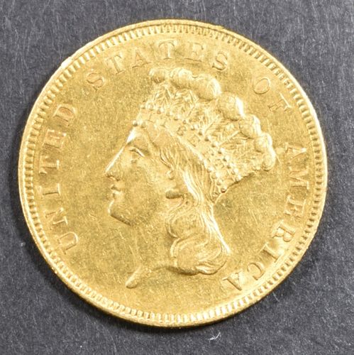 1855 GOLD $3 PRINCESS  BU