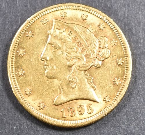 1895-S GOLD $5 LIBERTY  BU