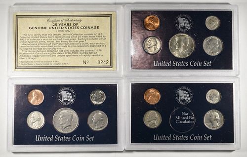 COLLECTOR'S SET OF 25 COIN SETS FROM 1968-1992