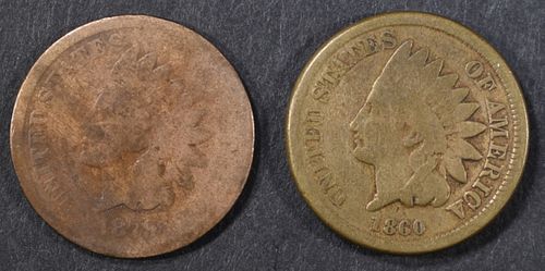 1860 VG & 1879 AG INDIAN CENTS
