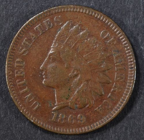 1869 INDIAN HEAD CENT VF