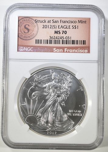2012 (S) AMERICAN SILVER EAGLE  NGC MS 70