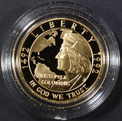 1992 $5.00 GOLD CHRISTOPHER COLUMBUS COMMEM