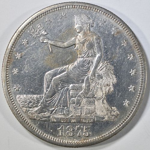 1875-CC TRADE DOLLAR AU/BU