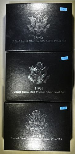 1992 ,94,98  U.S. PREMIER SILVER PROOF SETS