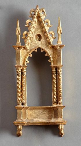 Diminutive Carved Giltwood Gothic Style Frame, 20t