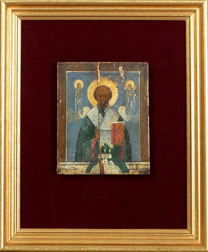 Russian Icon of St. Nicholas, c. 1900, oil on wood