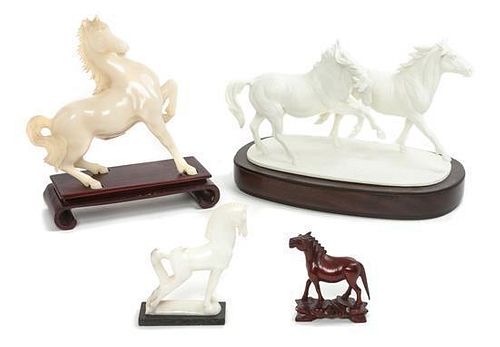 Four Horse Figures or Figural Groups Width of first 14 inches.