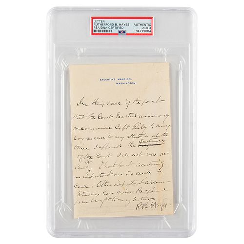 Rutherford B. Hayes Autograph Letter Signed as President