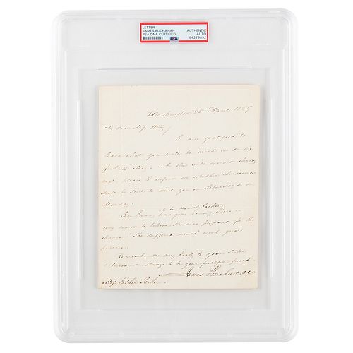 James Buchanan Autograph Letter Signed as President