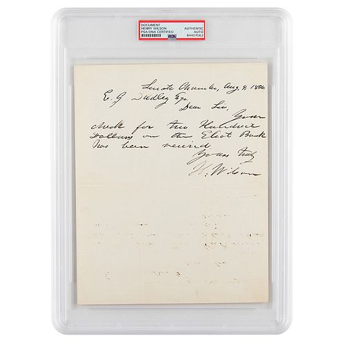 Henry Wilson Autograph Letter Signed