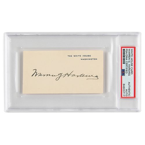 Warren G. Harding Signed White House Card