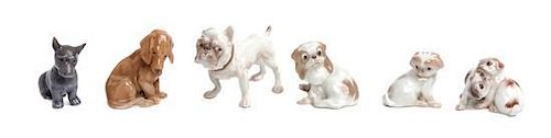 Six Bing & Grondahl Porcelain Figures Width of widest 4 1/4 inches.