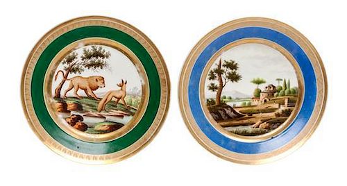 * Two Paris Porcelain Cabinet Plates Diameter 9 1/4 inches.