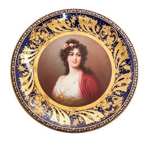 * A Continental Porcelain Cabinet Plate Diameter 11 1/ inches.